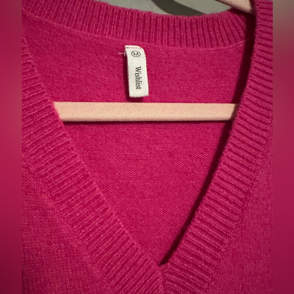 Wishlist Hot Pink V-Neck Knit Sweater Vest - Picture 2 of 7